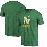 Dallas Stars Kelly Green Distressed Throwback Primary Logo Tri Blend T-Shirt